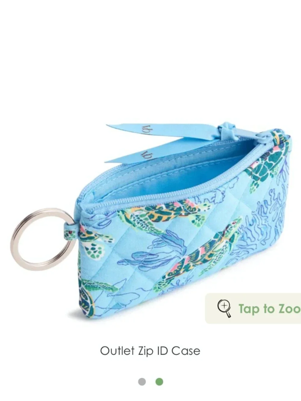 Vera Bradley Zip ID Case Sea Turtles and Coral NWT - Picture 2 of 5